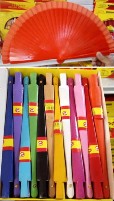ABANICO GRANDE MADERA LISO COLORES